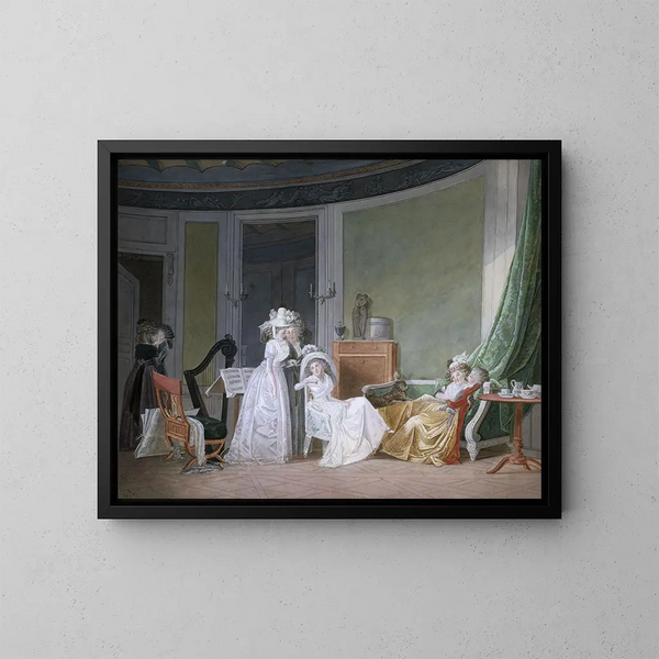 Die Besuch bei den jungen Ehemännern - Jean-Baptiste Mallet — gerahmtes Bild an der Wand