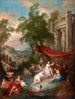Badende in der Nähe eines Brunnens, Nymphen, die in einem Pool baden - Jean-Baptiste Pater — Ansicht des Kunstwerks