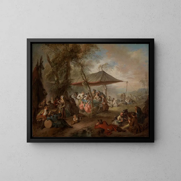 Freuden des Lebens der Soldaten - Jean-Baptiste Pater — gerahmtes Bild an der Wand