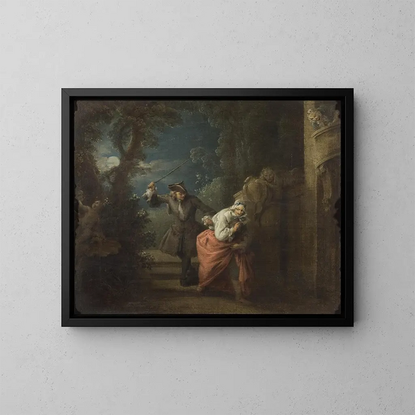 Der geschlagene und zufriedene Ehemann - Jean-Baptiste Pater — gerahmtes Bild an der Wand