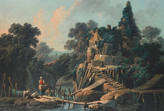 JeanBaptiste Pillement - La Vielle Ferme Pastoral Landscape.webp