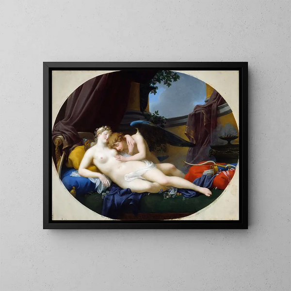 Cupidon und Psyche - Jean-Baptiste Regnault — gerahmtes Bild an der Wand