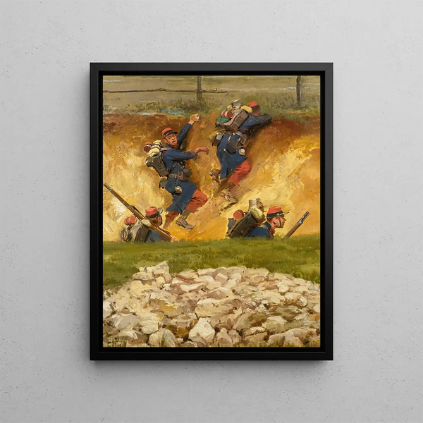 In einer Schlucht Lignards - Jean-Baptiste Édouard Detaille — gerahmtes Bild an der Wand