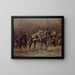 Szenen aus dem Militär mit Ambulanzmulis, Fragment des Panoramas von Champigny - Jean-Baptiste Édouard Detaille — gerahmtes Bild an der Wand