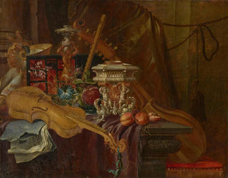 Naturstillleben mit Musikinstrumenten - Jean-Baptiste van Moerkercke — Ansicht des Kunstwerks