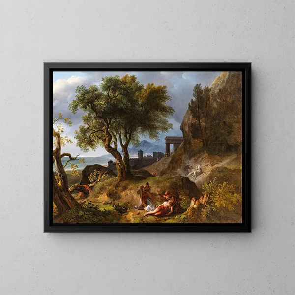 La Mort d'Hippolyte - Jean-Charles Joseph Rémond — gerahmtes Bild an der Wand