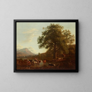 Flusslandschaft - Jean-Daniel Huber — gerahmtes Bild an der Wand