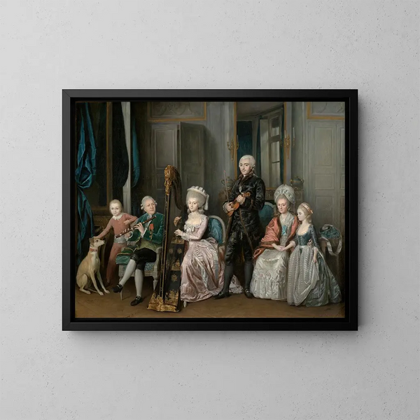 D Portrait de famille de Louis-Philippe D'Orléans, Herzog von Chartres - Jean-François Garneray — gerahmtes Bild an der Wand