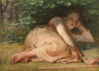 JeanFranois Millet - Bergre dormant lombre dun buisson de chnes.webp