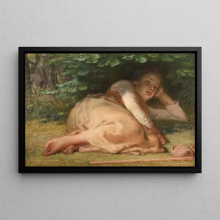JeanFranois Millet - Bergre dormant lombre dun buisson de chnes.webp