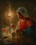 Frau, die bei Licht einer Lampe näht - Jean-François Millet — Ansicht des Kunstwerks