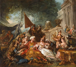 Szene im Orient oder das Festmahl Esther - Jean-François de Troy — Ansicht des Kunstwerks