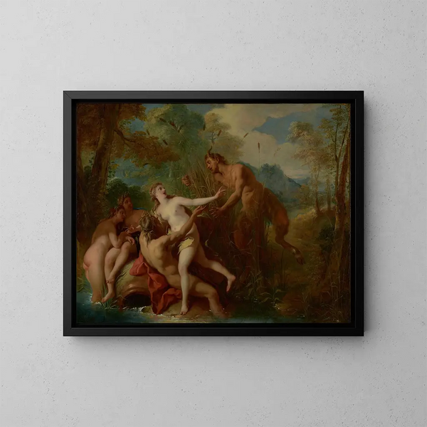 Pan und Syrinx - Jean-François de Troy — gerahmtes Bild an der Wand