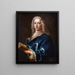 Portrait eines Mannes im blauen Mantel, der ein Buch hält - Jean-François de Troy — gerahmtes Bild an der Wand