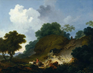 Landschaft mit Hirten und einer Schafherde - Jean-Honoré Fragonard — Ansicht des Kunstwerks
