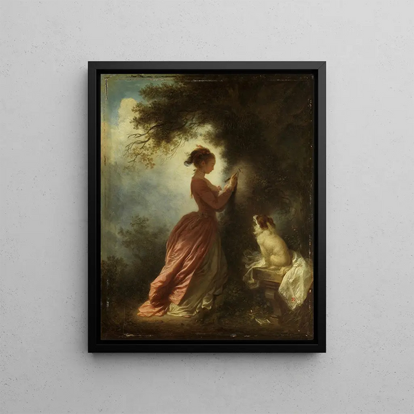 Le Chiffre d'amour The Souvenir - Jean-Honoré Fragonard — gerahmtes Bild an der Wand