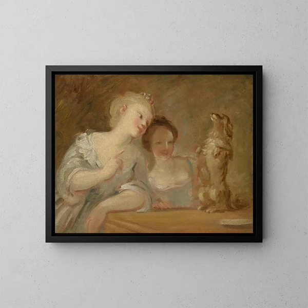 La Performance - Jean-Honoré Fragonard — gerahmtes Bild an der Wand