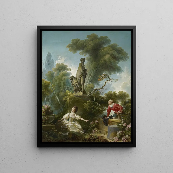 Le Progrès de l'Amour La Rencontre - Jean-Honoré Fragonard — gerahmtes Bild an der Wand