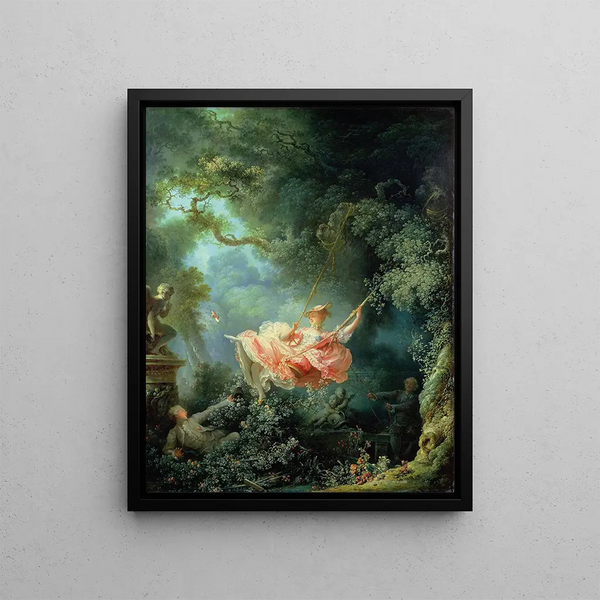 Die Schaukel - Jean-Honoré Fragonard — gerahmtes Bild an der Wand