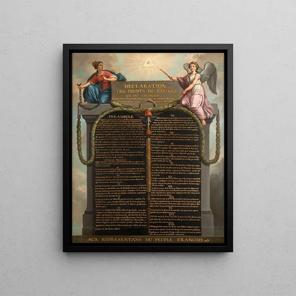 Erklärung der Menschen- und Bürgerrechte - Jean-Jacques-François Le Barbier — gerahmtes Bild an der Wand