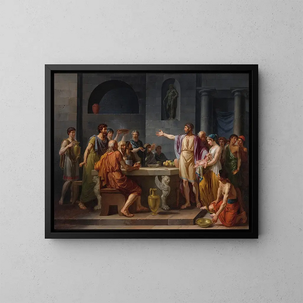 Die Großmut von Lycurgus - Jean-Jacques-François Le Barbier — gerahmtes Bild an der Wand