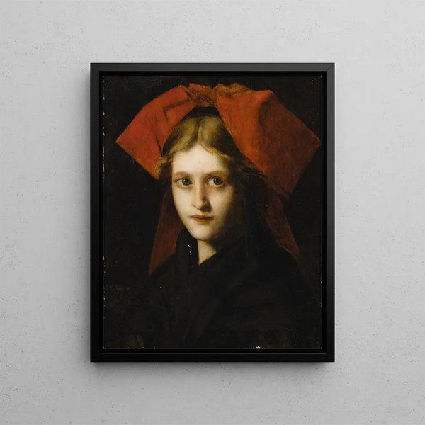 Junge elsässische Frau - Jean-Jacques Henner — gerahmtes Bild an der Wand