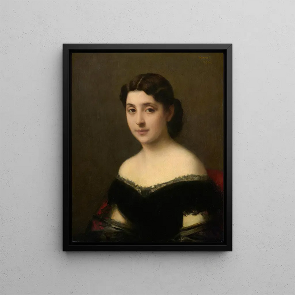 Portrait einer Frau - Jean-Jacques Henner — gerahmtes Bild an der Wand