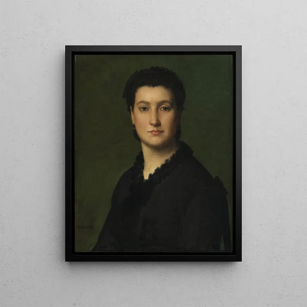 Portrait einer Frau (Fallkonflikt) - Jean-Jacques Henner — gerahmtes Bild an der Wand
