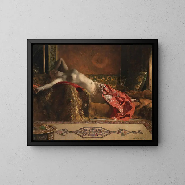 Odalisque allongée - Jean-Joseph Benjamin-Constant — gerahmtes Bild an der Wand