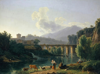 Landschaft im römischen Stil mit Viadukt - Jean-Joseph-Xavier Bidauld — Ansicht des Kunstwerks