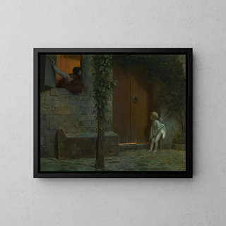 Cupid à la porte sous la tempête - Jean-Léon Gérôme — gerahmtes Bild an der Wand
