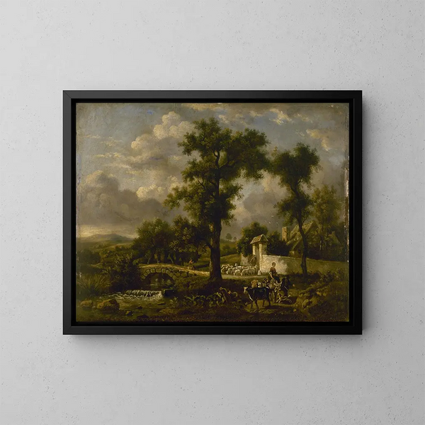 Szenen im ländlichen Stil - Jean-Louis Demarne — gerahmtes Bild an der Wand