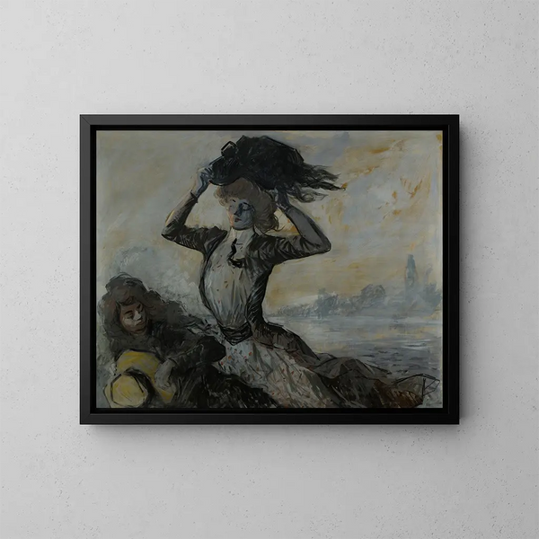 Abfahrt des Windstoßes - Jean-Louis Forain — gerahmtes Bild an der Wand