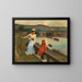 Mutter und Tochter am Flussufer - Jean-Paul Sinibaldi — gerahmtes Bild an der Wand