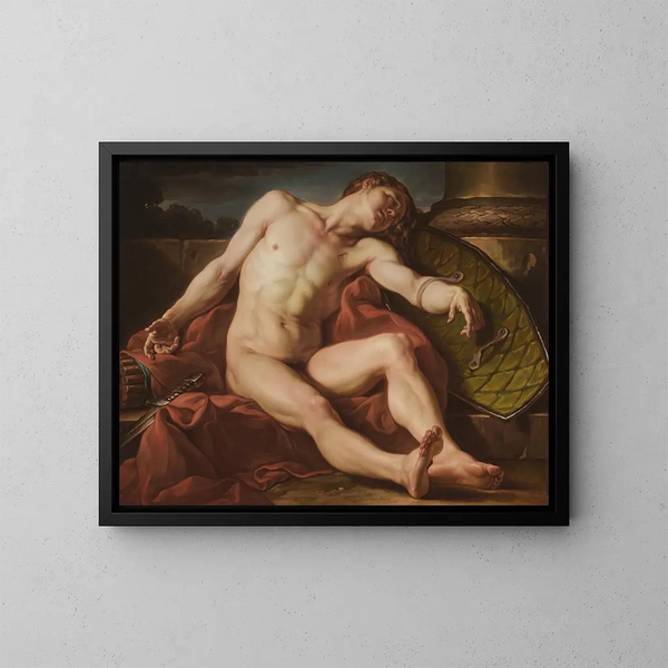 eines sterbenden Gladiators - Jean-Simon Berthélemy — gerahmtes Bild an der Wand