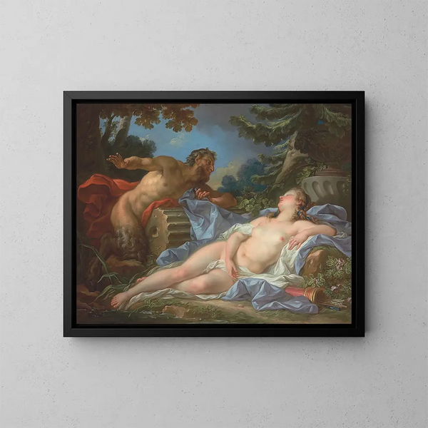 Jupiter und Antiope - Jean-Simon Berthélemy — gerahmtes Bild an der Wand