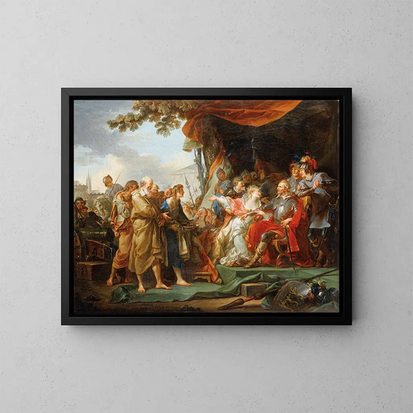 Die Bürger von Calais - Jean-Simon Berthélemy — gerahmtes Bild an der Wand
