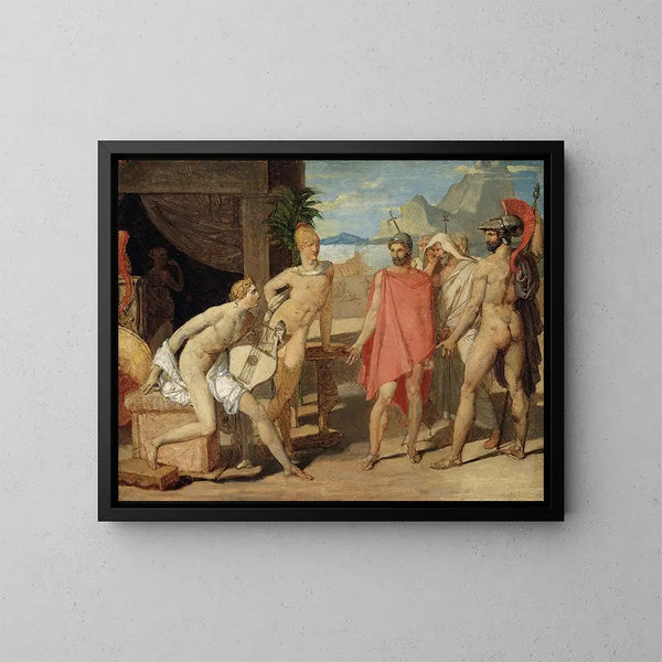 Achille empfängt in seinem Zelt die Gesandten von Agamemnon - Jean-Auguste-Dominique Ingres — gerahmtes Bild an der Wand