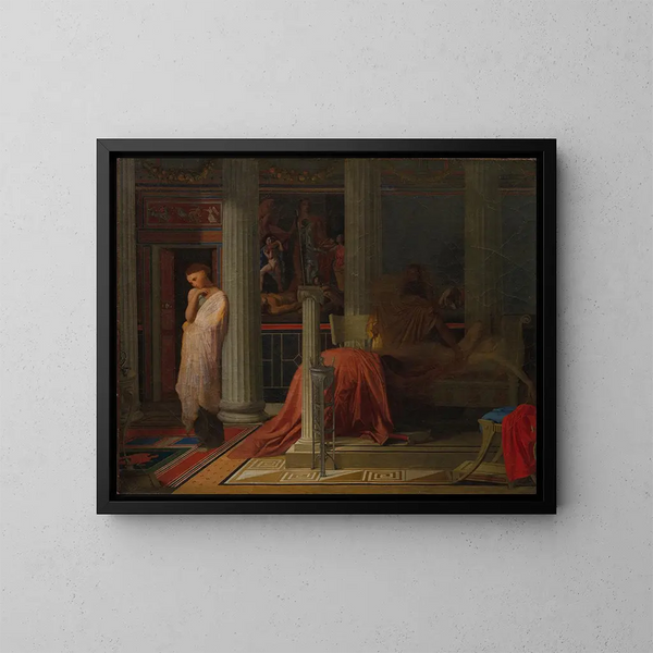 Antiochus und Stratonice - Jean-Auguste-Dominique Ingres — gerahmtes Bild an der Wand