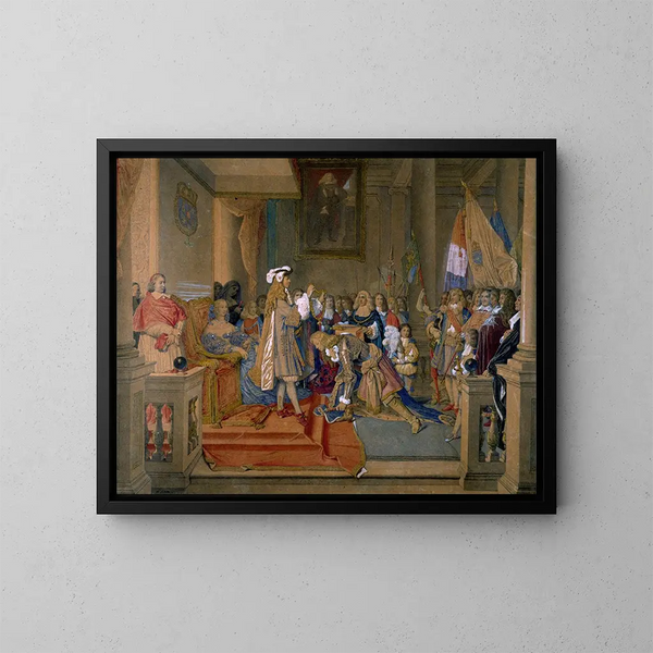 Der Marschall von Berwick erhält den Goldenen Vlies - Jean-Auguste-Dominique Ingres — gerahmtes Bild an der Wand