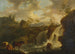 Ein Pferd und Kühe in der Nähe eines stürmischen Flusses - Jean Baptiste De Roy — Ansicht des Kunstwerks