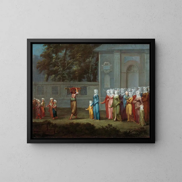 Der erste Schultag - Jean-Baptiste Vanmour — gerahmtes Bild an der Wand