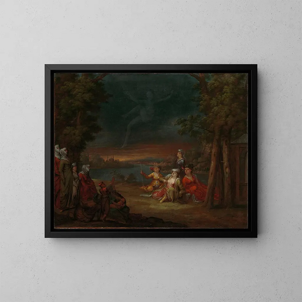 Frauen im türkischen Land bei Istanbul - Jean-Baptiste Vanmour — gerahmtes Bild an der Wand