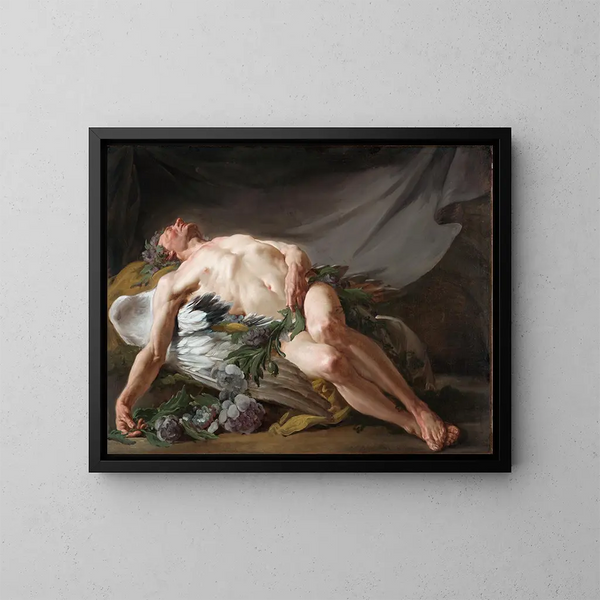 Schlaf - Jean-Bernard Restout — gerahmtes Bild an der Wand