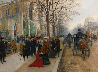 Jean Braud - Aprs Loffice  Lglise De La Sainte Trinit Nol 1890.webp