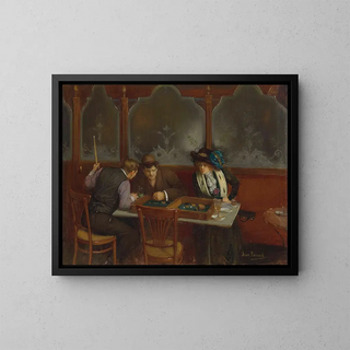 Au café - Jean Béraud — gerahmtes Bild an der Wand