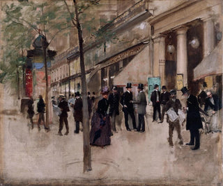 Jean Braud - Le boulevard Montmartre devant le thtre des Varits laprsmidi.webp