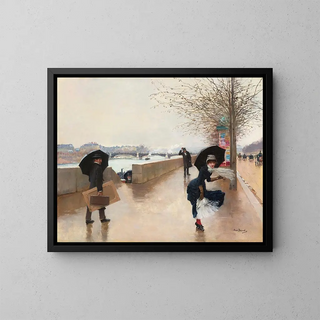 Der Wind - Jean Béraud — gerahmtes Bild an der Wand