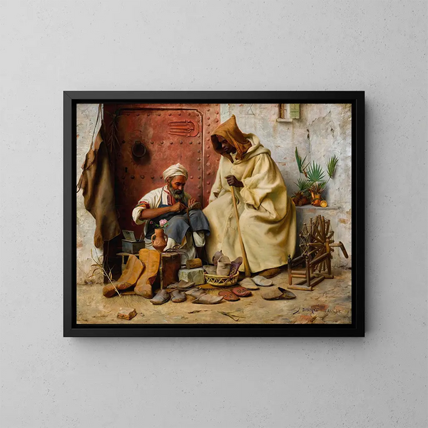 Der Schuhmacher - Jean Discart — gerahmtes Bild an der Wand