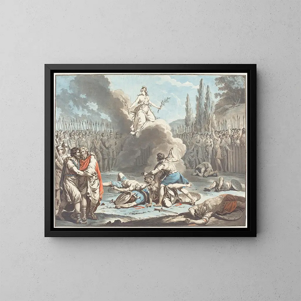 Der Kampf der Horaz und Curiaten - Jean François Janinet — gerahmtes Bild an der Wand